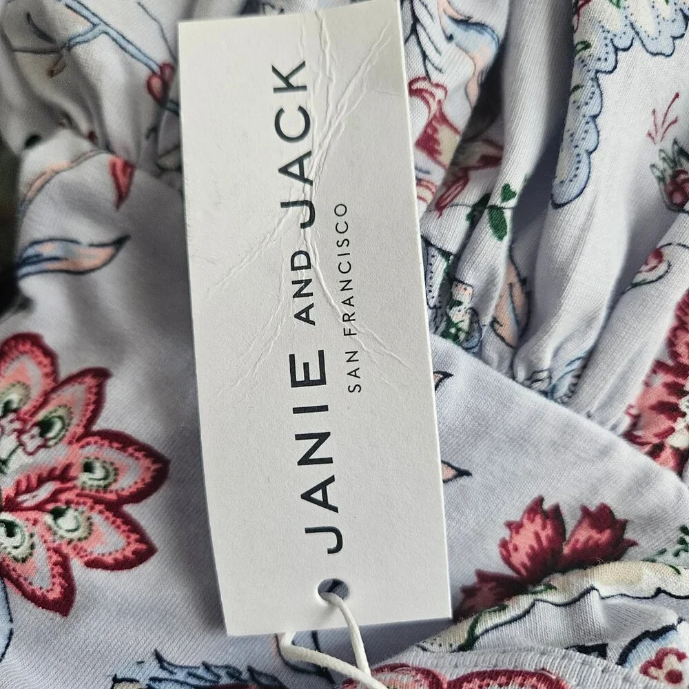 NWT Janie and Jack Everyday 3/4 Sleeve Dress Floral Paisley Tier Sz 12-18 Months